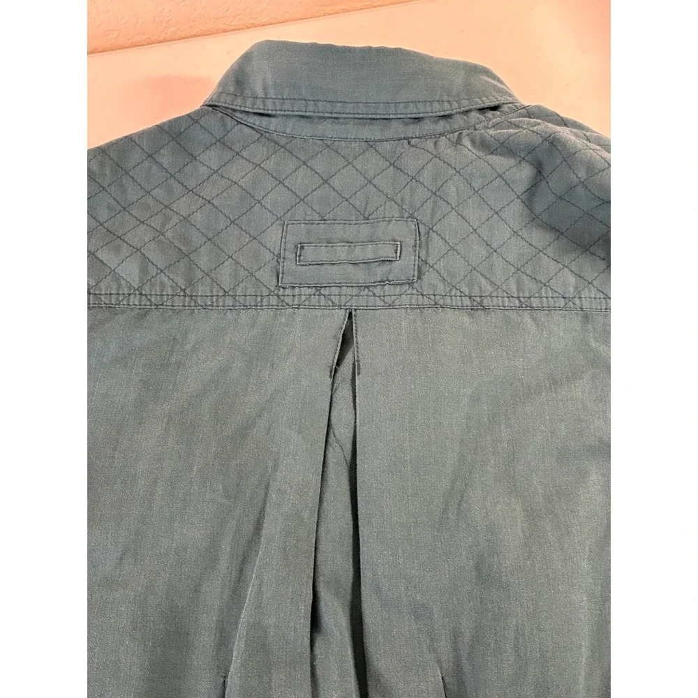 Ex Officio Adventure Travel Shirt Mens Teal Blue Long Sleeve Utility Hiking 3920